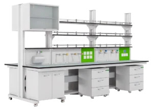 C-Frame-Metal-Lab-Table-With-Hanging-Cabinet