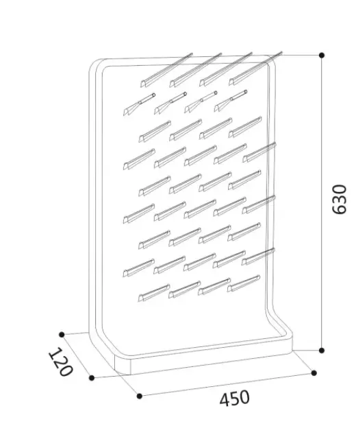 Laboratory PP Dry Rack Size